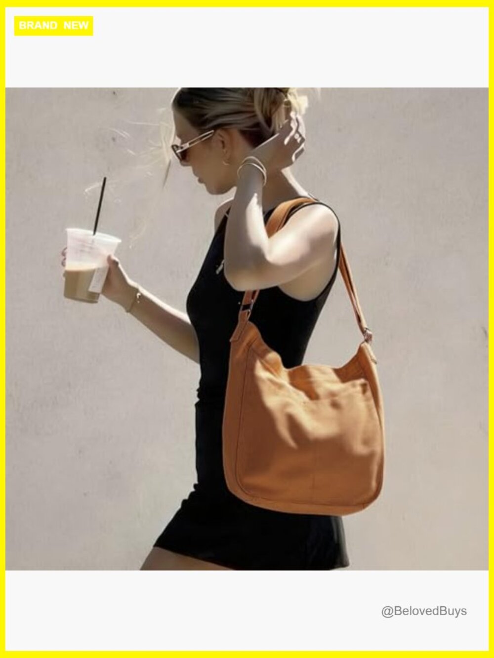 Large Canvas Hobo Crossbody Tote Bag with Zipper Multi-Pocket Design - Picture 3 of 6